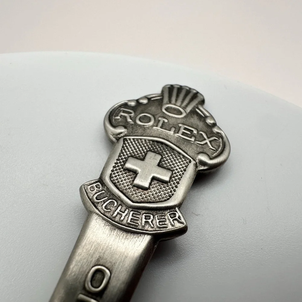 Vintage‎ 90s Rolex Bucherer Lugano Souvenir Spoon Silver Tone Collector